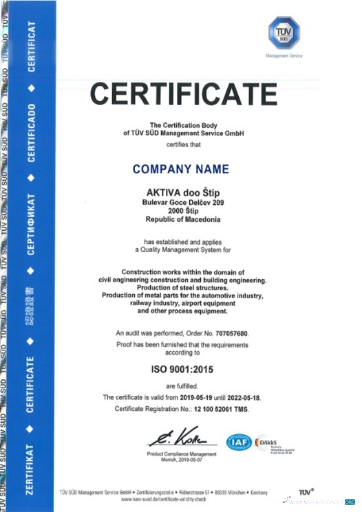 Download Macedonia Certificate of Registration Photoshop template